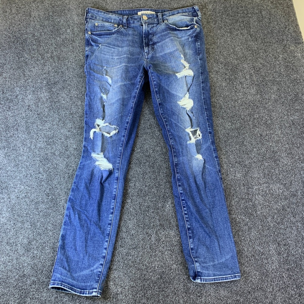 PacSun Skinny Jeans Mens 32x30 Blue Excellent Distressed Ripped Denim Pants